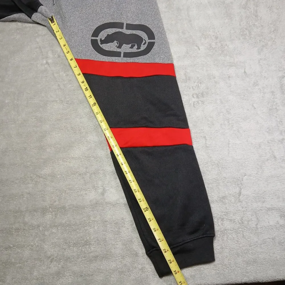 Ecko Unltd Mens XXL 2XL Fleece Joggers Colorblock Rhino Spellout Baggy Y2K Skate
